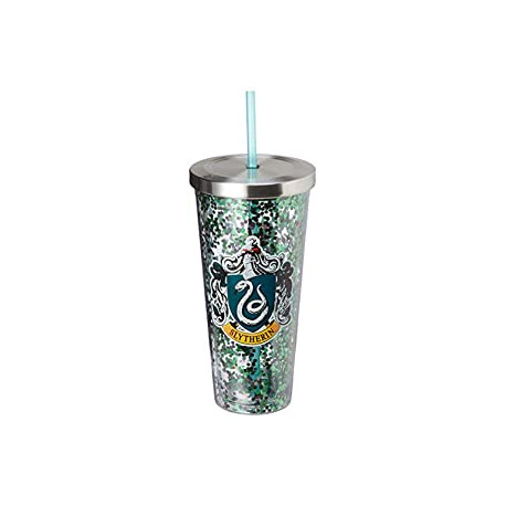 Glitter Cup with Straw - 20 oz - Acrylic - Green