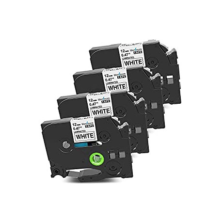 Labeler Tape for Brother PTD210 PTH110 PT-1880, 26.2 Feet, 4 Pack