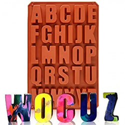 26 Cavities Crayon Letter Silicone Mold Large Alphabet