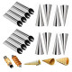 Set of 16 Stainless Steel Cannoli Tubes and Pastry Cream Horn Molds