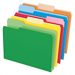 Double Stuff File Folders, Letter Size, Assorted Color, 1/3 Cut, 50/BX