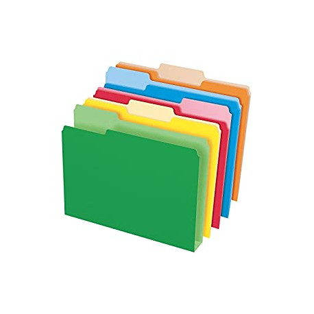 Double Stuff File Folders, Letter Size, Assorted Color, 1/3 Cut, 50/BX