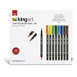 Dual Tip Brush Pens, Set of 24, Unique Colors 24 Piece