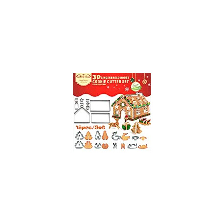 18 PCS Gingerbread House Cookie Cutter Set