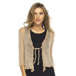 Womens Sheer Shrug Cardigan Sweater Ruffle Lightweight Knit