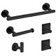 5-Pieces Matte Black Bathroom Hardware Set SUS304 Stainless Steel