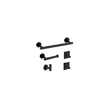 5-Pieces Matte Black Bathroom Hardware Set SUS304 Stainless Steel