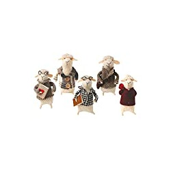 Clothes Decorative Figurines - Set of 5 Cute Lamb Ornaments