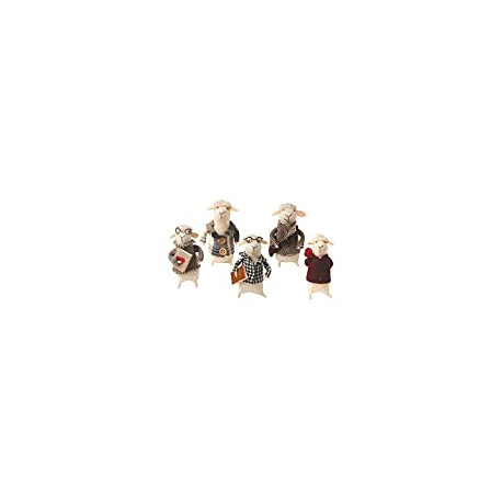 Clothes Decorative Figurines - Set of 5 Cute Lamb Ornaments