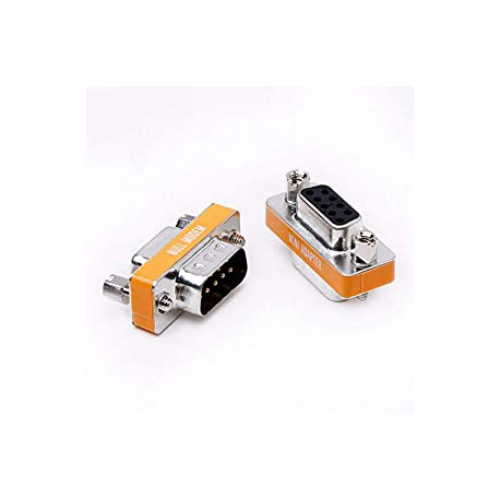 DB9 null modem male to female slimline data transfer serial port adapter 2 Pack
