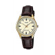 Casio Adult's Quartz Watch with Leather Strap