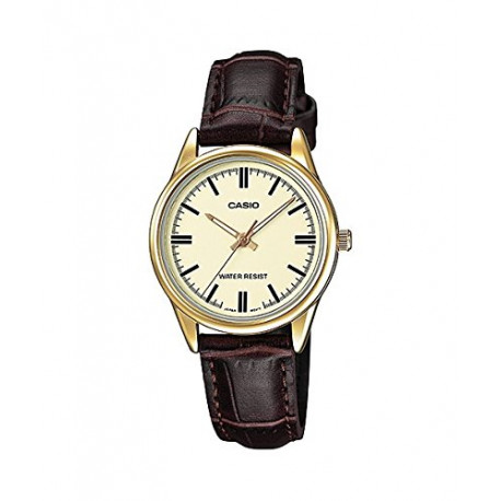 Casio Adult's Quartz Watch with Leather Strap
