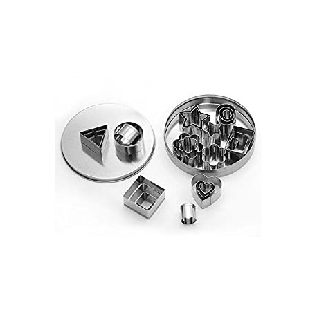 24 Pieces Small Geometric Assorted Size Stainless Steel Plain Edge Cutters