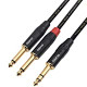 1/4 inch TRS Stereo to Dual 1/4 inch TS Mono Insert Cable Y-Splitter Stereo Breakout Cable Patch Cord - 6.6 feet