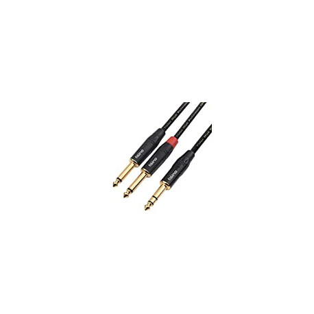 1/4 inch TRS Stereo to Dual 1/4 inch TS Mono Insert Cable Y-Splitter Stereo Breakout Cable Patch Cord - 6.6 feet