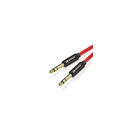 6.35mm (1/4) TRS to 6.35mm (1/4) TRS Stereo Audio Cable Male to Male (15ft / 5M)