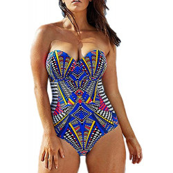 Womens Tribal Printed Plus Size One Piece