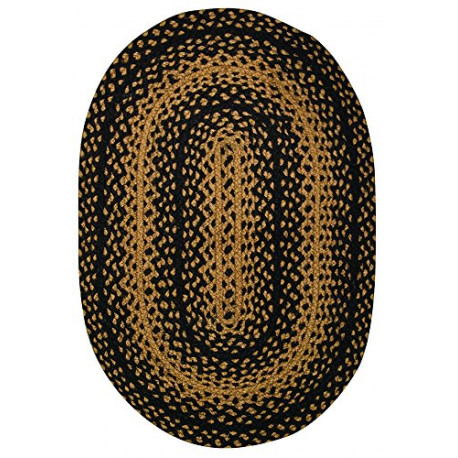 Area Rug 20" x 30" Oval Accent Floor Carpet Jute Material