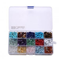 Natural Chips 15 Color Assorted Box Loose Beads 7~8mm Crystal Energy