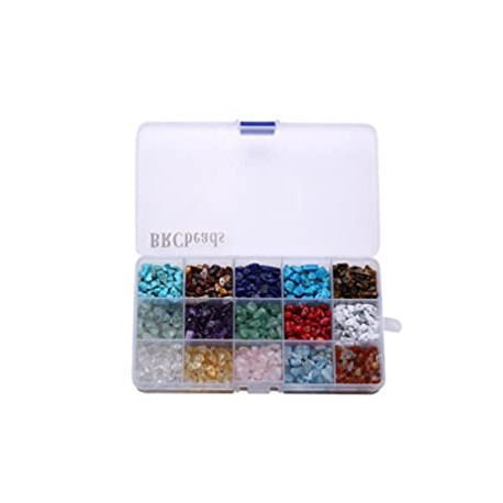Natural Chips 15 Color Assorted Box Loose Beads 7~8mm Crystal Energy