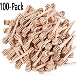 100 Pack Mini Wooden Honey Dipper Sticks