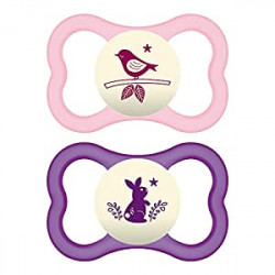 Air Night Pacifiers (2 pack, 1 Sterilizing Pacifier Case)