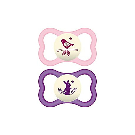 Air Night Pacifiers (2 pack, 1 Sterilizing Pacifier Case)