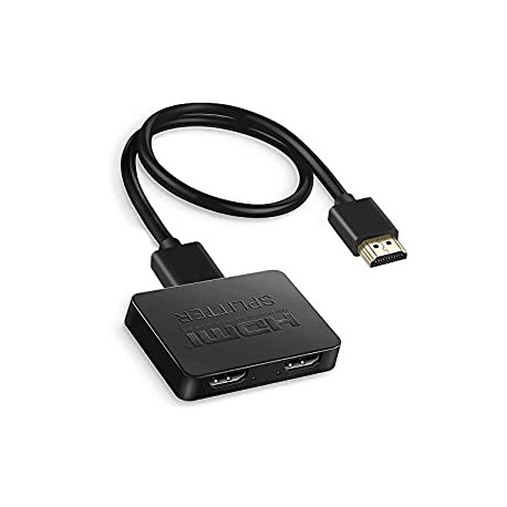 HDMI Splitter 1 in 2 Out, 4K HDMI Splitter for Dual Monitors Duplicate/Mirror Only