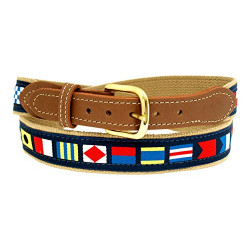 Nautical Belts, Code Flags on Khaki Webbing
