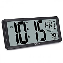 14.17 Inch Large LCD Screen with Time/Calendar/Temperature Display (Batteries Included)