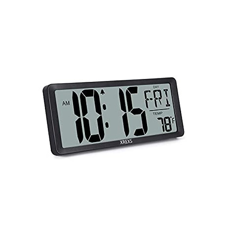 14.17 Inch Large LCD Screen with Time/Calendar/Temperature Display (Batteries Included)