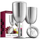 Premium Grade 18/8 Stainless Steel Wineglasses 12 Oz. Double-Walled Insulated Unbreakable Goblets (Set of 2)