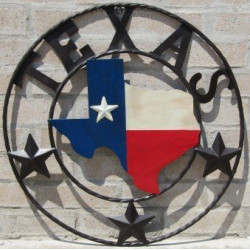 LL Home Metal Texas Map Circle by LL Home