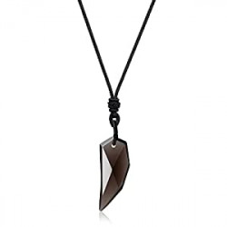 Ice Obsidian Wolf Tooth Amulet