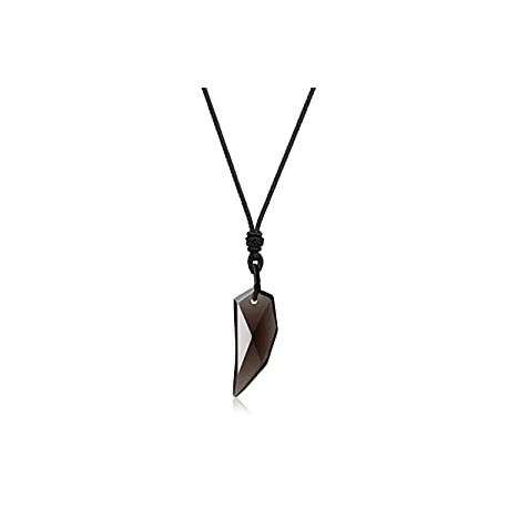 Ice Obsidian Wolf Tooth Amulet