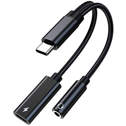 2-in-1 USB C to 3.5mm Headphones Adapter