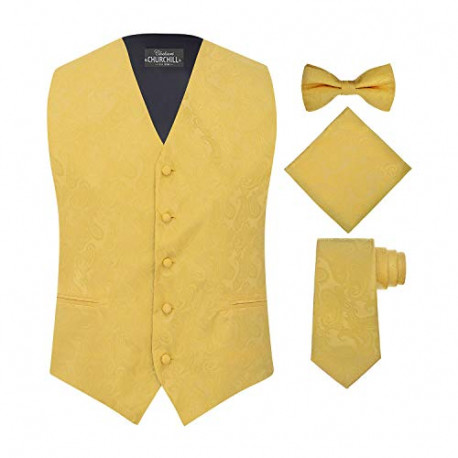 Men's 4 Piece Paisley Vest Set