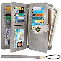 Womens Large Capacity RFID Blocking Leather