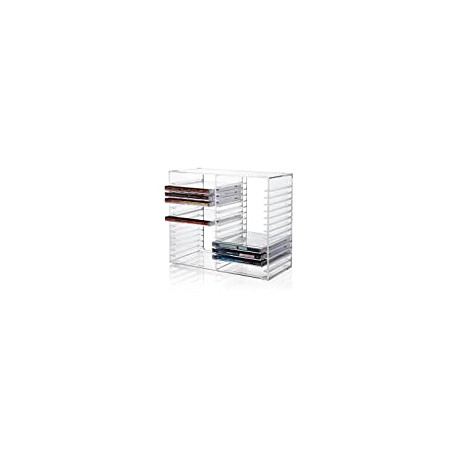 Stackable Clear Plastic CD Holder - Holds 30 Standard CD Jewel Cases