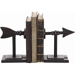 Iron Metal Arrow Bookends , Black