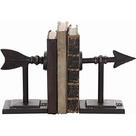 Iron Metal Arrow Bookends , Black