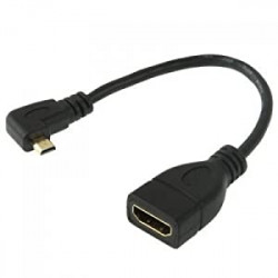 6" 15CM 90 Degree Micro HDMI Right-Toward Male to HDMI Female