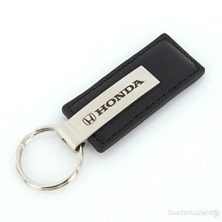 Honda Black Leather Keychain