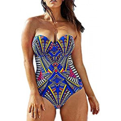 Size One Piece Bandeau Slimming Bathing Suit Athletic Swimsuits