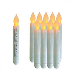 Set of 12 Yellow Mini Battery Operated LED Taper Candles