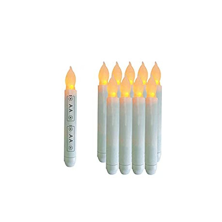 Set of 12 Yellow Mini Battery Operated LED Taper Candles
