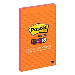 Post-it Super Sticky Notes, 5x8 in, 4 Pads