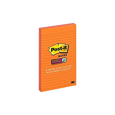 Post-it Super Sticky Notes, 5x8 in, 4 Pads
