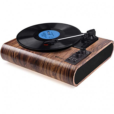 Record Player, VOKSUN Vintage Turntable 3-Speed Bluetooth Vinyl Player