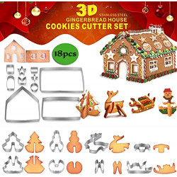 18 Piece Gingerbread House Cutters Kit